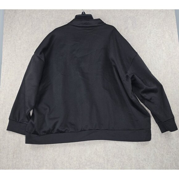 Black Mens 7XL Pullover Half-Zip Sweatshirt Polyester Blend Relaxed Fit - Picture 2 of 7